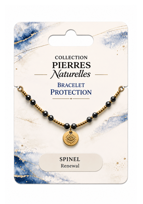 incenso em Pulseira protetora de espinélio preto – Protetor ocular