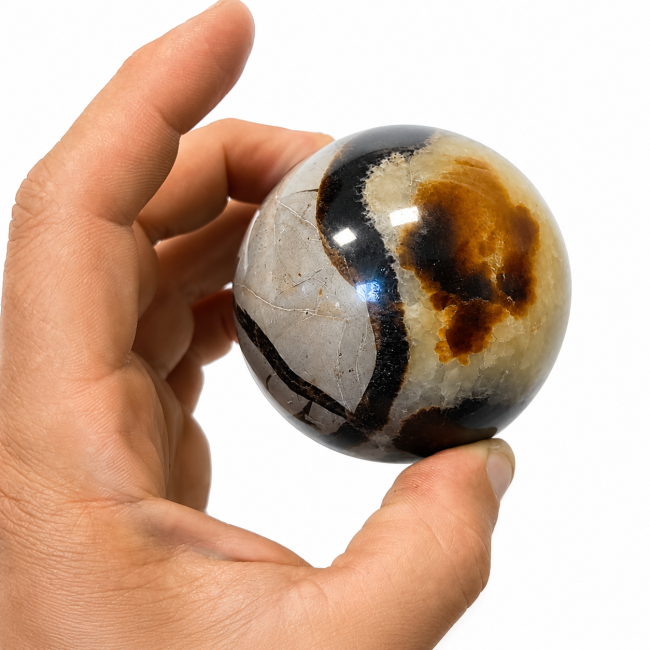 incenso em Esfera de Septária Polida 0,463kg