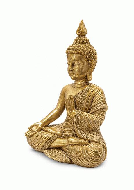 incenso em Estátua de Buda Dourado Mudra do Ensinamento em Resina 15 cm|pt
