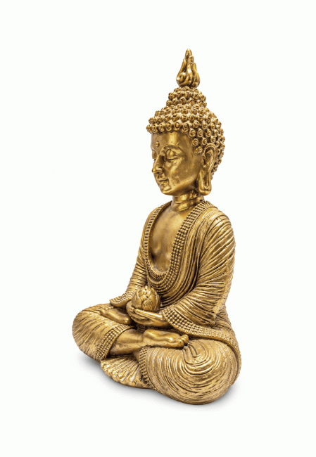 incenso em Estátua Buda Meditação Dourada em Resina 15 cm|pt