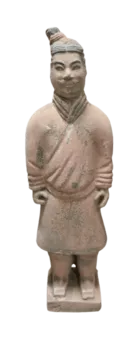 Estátua de guerreiro em terracota de cor antiga 22cm