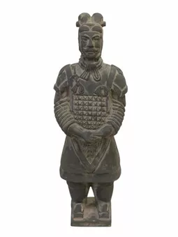 Estátua de terracota preta, General, 26 cm