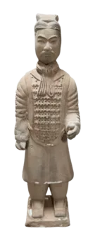 Estátua Antiga Colorida Guerreiros com Armadura em Terracota 26cm