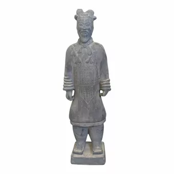 Estátua de General em Terracota Preta, 50cm