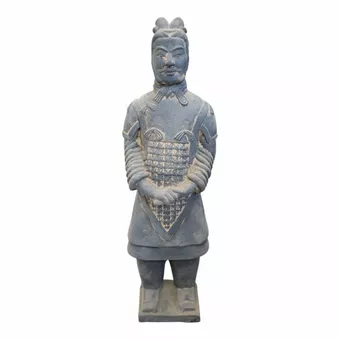 Estátua de General em Terracota Preta, 50cm