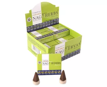 Incenso Vijayshree Golden Nag 7 Ervas em Cones