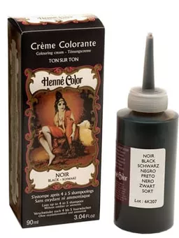 Conjunto de 3 cremes para colorir hena preta 90ml
