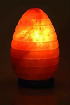 Lâmpada de sal com design de ovo listrado, 2-3kg
