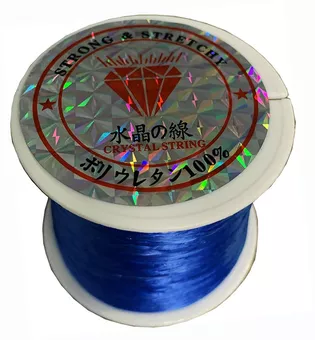Fio elástico plano azul 50m