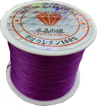 Fio elástico liso roxo 50m