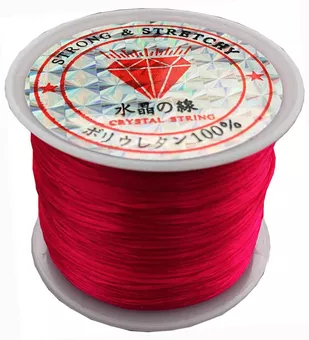 Fio elástico plano vermelho 50m