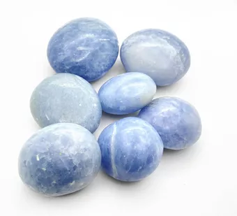 Calcita Azul Seixos Rolados 1Kg
