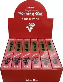 Incenso Japonês Morning Star Madeira de Sândalo 50 Varetas
