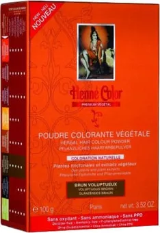Embalagem com 3 pós colorantes vegetais premium castanho voluptuoso 100g