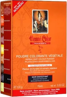 Embalagem de 3 pós de coloração vegetal premium Envoutant black 100g