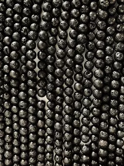 Fio de Contas Redondas de Pedra de Lava A 6mm