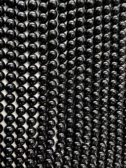 Fio de Contas Redondas de Turmalina Negra A 10mm