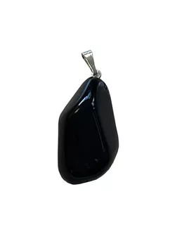 Pendente Pedra Rolada Obsidiana Preta A