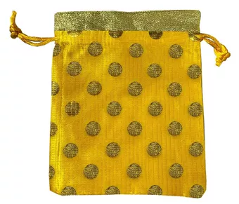 Sacos pequenos de cetim amarelo, pacote com 48 unidades.