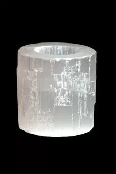 Castiçal cilíndrico de selenita, 7 cm, 0,5-0,7 kg