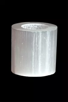 Castiçal cilíndrico de selenita polida, 7 cm, 0,5-0,7 kg
