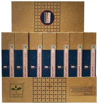 Expositor de incenso Satya Srinivas Blue Nag Champa 42 embalagens de 15gr