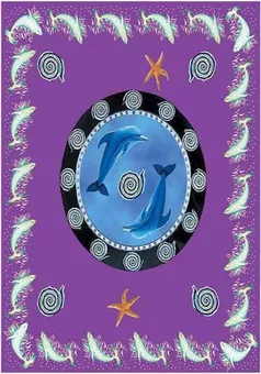 Pendente de parede Arabesk Golfinhos Azul claro