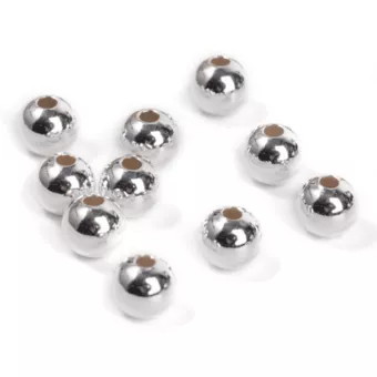 Conta de Prata 925 Bola 6mm x 10