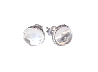Brincos de Prata 925 Cristal de Rocha AA 8mm