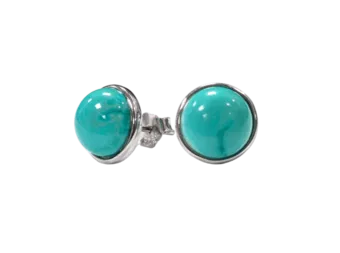 Brincos de Prata 925 Turquenite A 8mm