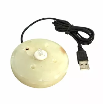Base USB multicolorida em ônix para lâmpadas de sal e selenita