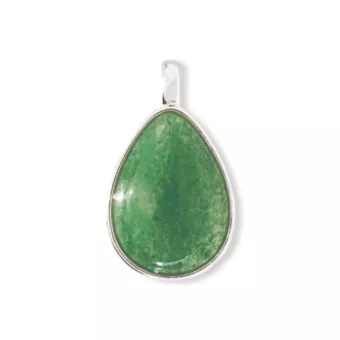 Pingente de Prata 925 Aventurina Verde A 23.5mm
