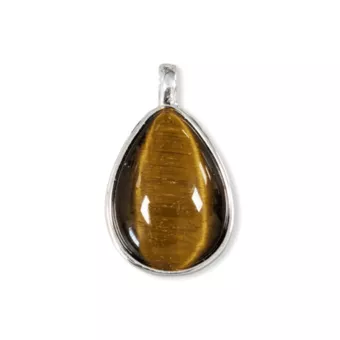 Pingente de Prata 925 Olho de Tigre AA 23.5mm
