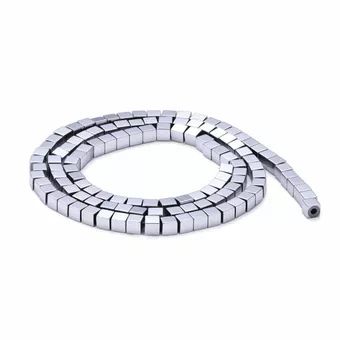 Contas espaçadoras quadradas de hematita prateada – 3×3 mm