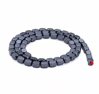 Esferas espaçadoras retangulares arredondadas de hematita – 3,7×5,5 mm