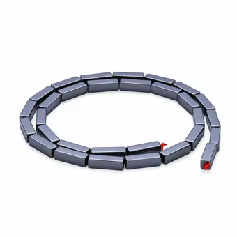 Esferas espaçadoras retangulares de hematita – 3,7×12,4 mm