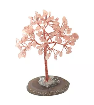 Árvore da Vida Quartzo Rosa sobre Ágata 12-13cm