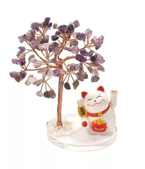 Árvore da Vida de Ametista com Manekineko