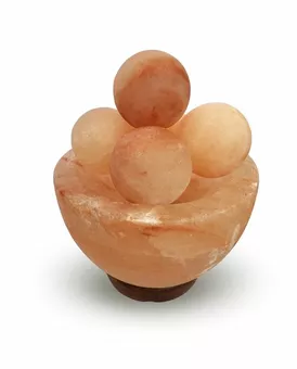 Lâmpada de sal Himalaya - Tigela com bolas de sal
