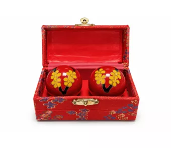 Bolas de Massagem Chinesas Flor de Ameixeira Vermelhas 4,2 cm