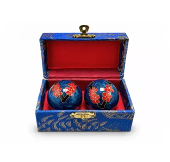 Bolas de Massagem Chinesas Flor de Ameixeira Azuis 4,2 cm