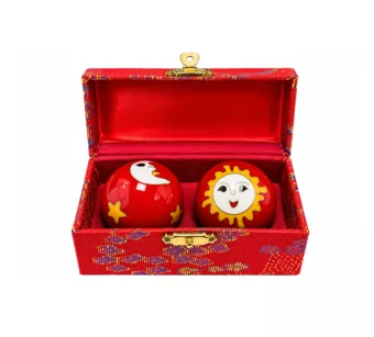 Bolas Chinesas de Massagem Sol e Lua Vermelhas 4,2 cm