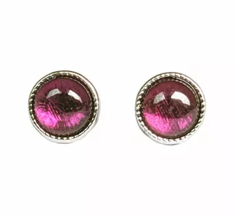 Brincos Redondos de Cobre Garnet AA