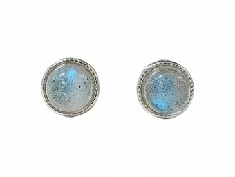 Brincos Redondos de Cobre Labradorite AA stud