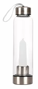 Frasco de Tadasana com ponta de cristal em croché