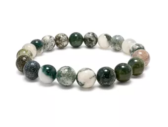 Bracelete de Ágata Árvore de contas 10mm