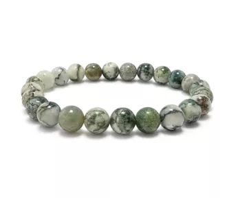 Pulseira de Ágata Árvore da Vida com Contas de 8 mm