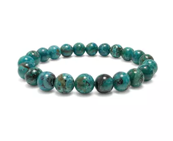 Pulseira de Ambligonita Crisocola AAA Contas de 8 mm