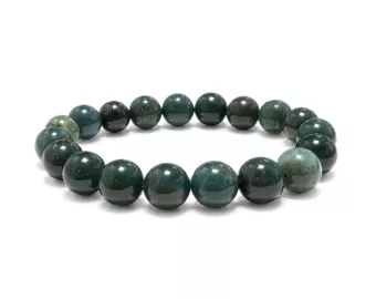 Pulseira de Ágata Musgo A contas 10mm