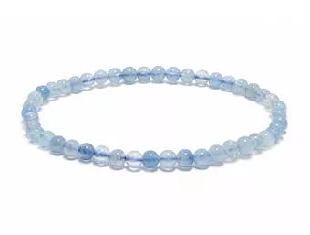 Pulseira Água-marinha AA+ pérolas 4-5mm